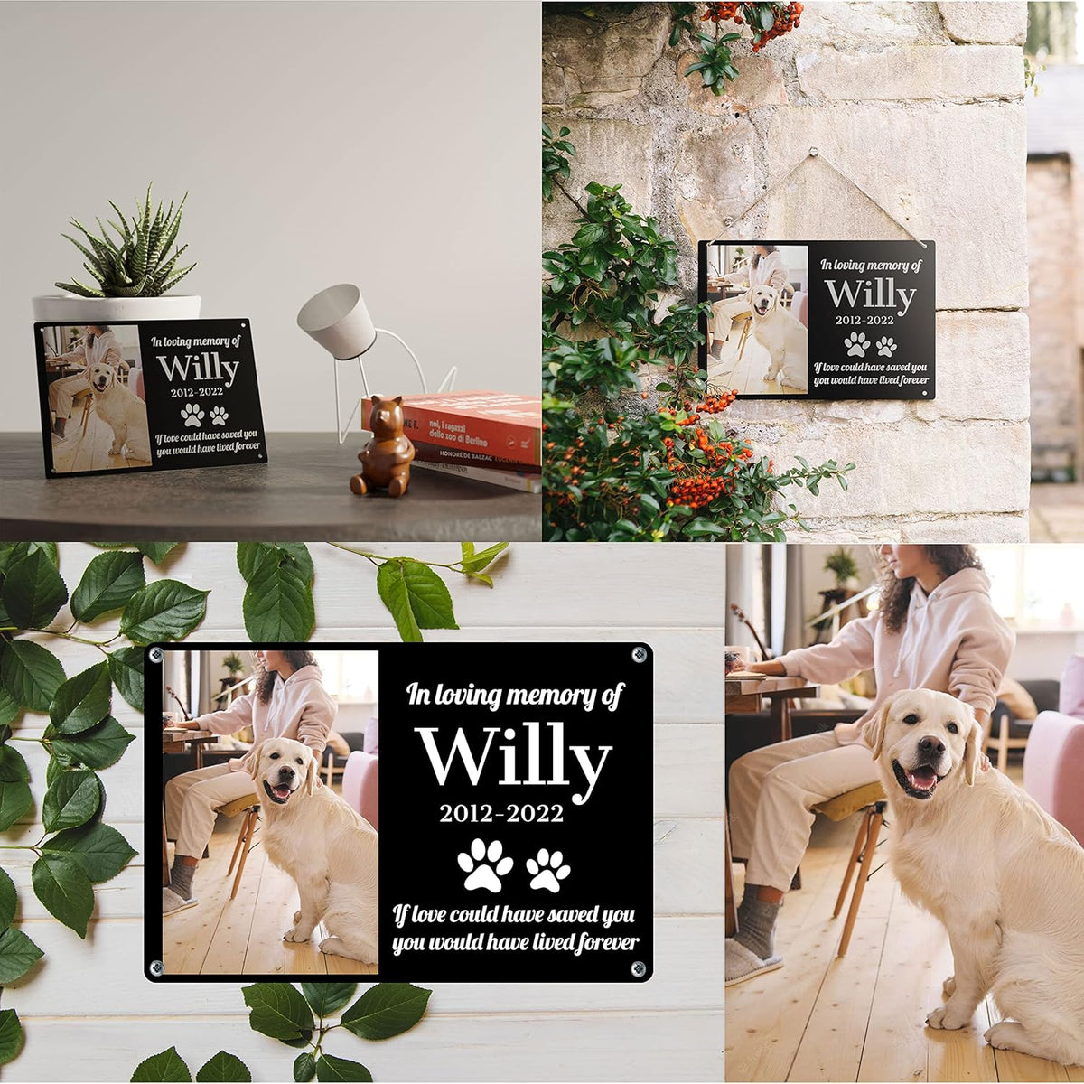 Custom Dog Memorial Metal Signs - Personalized Dog Photo Memory Sign as Dog Memorial Gifts for Loss