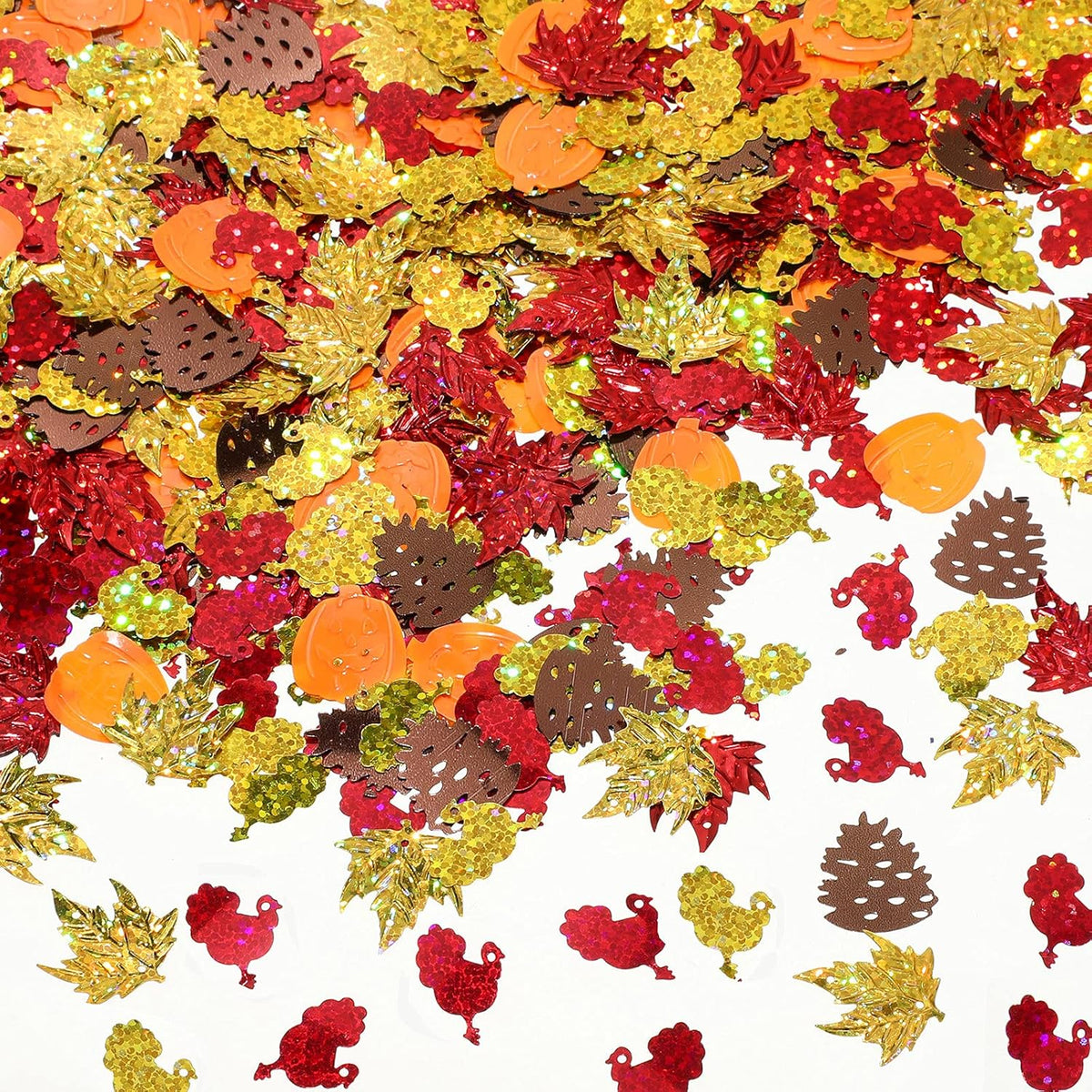 Autumn Fall Confetti Glitter Sequin Thanksgiving Maple Leaves Turkey Pumpkin Confetti Sprinkles