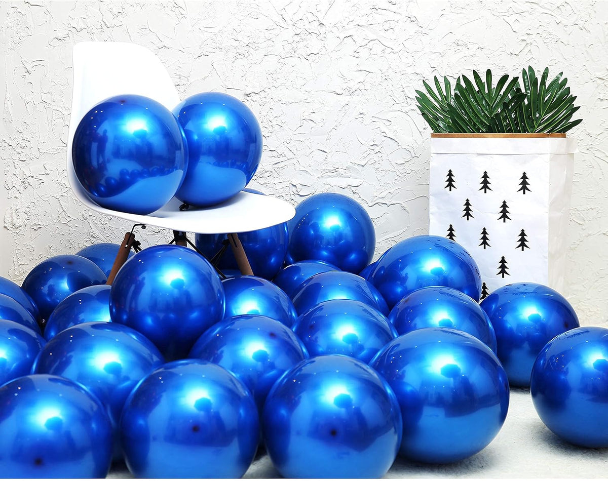 Metallic blue balloons 50 pcs 12 inches Royal blue balloons double layer blue balloons are more