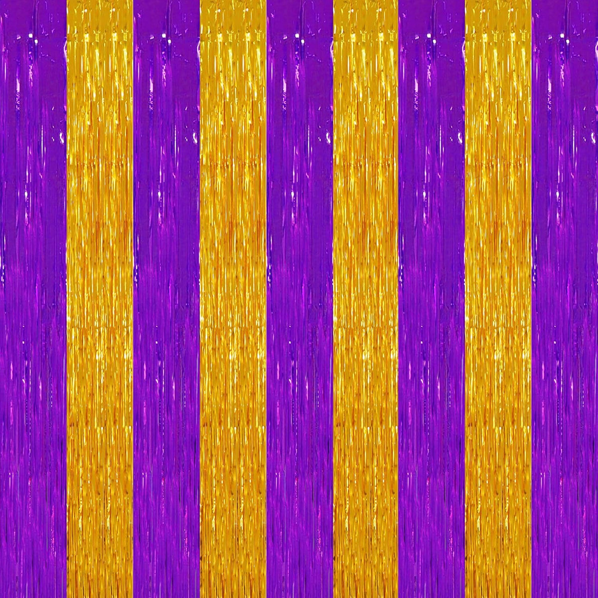 TONIFUL 2Pcs Purple Gold Door Streamers,Green Photo Booth Backdrop,Metallic Streamers Green Foil