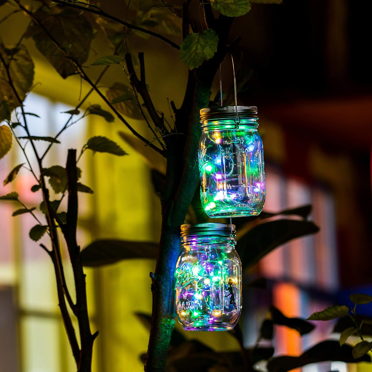VOOKRY 6 Pack Solar Mason Jar Lights, 30 LED Mason Jar Lids Waterproof Firefly Fairy String Lights