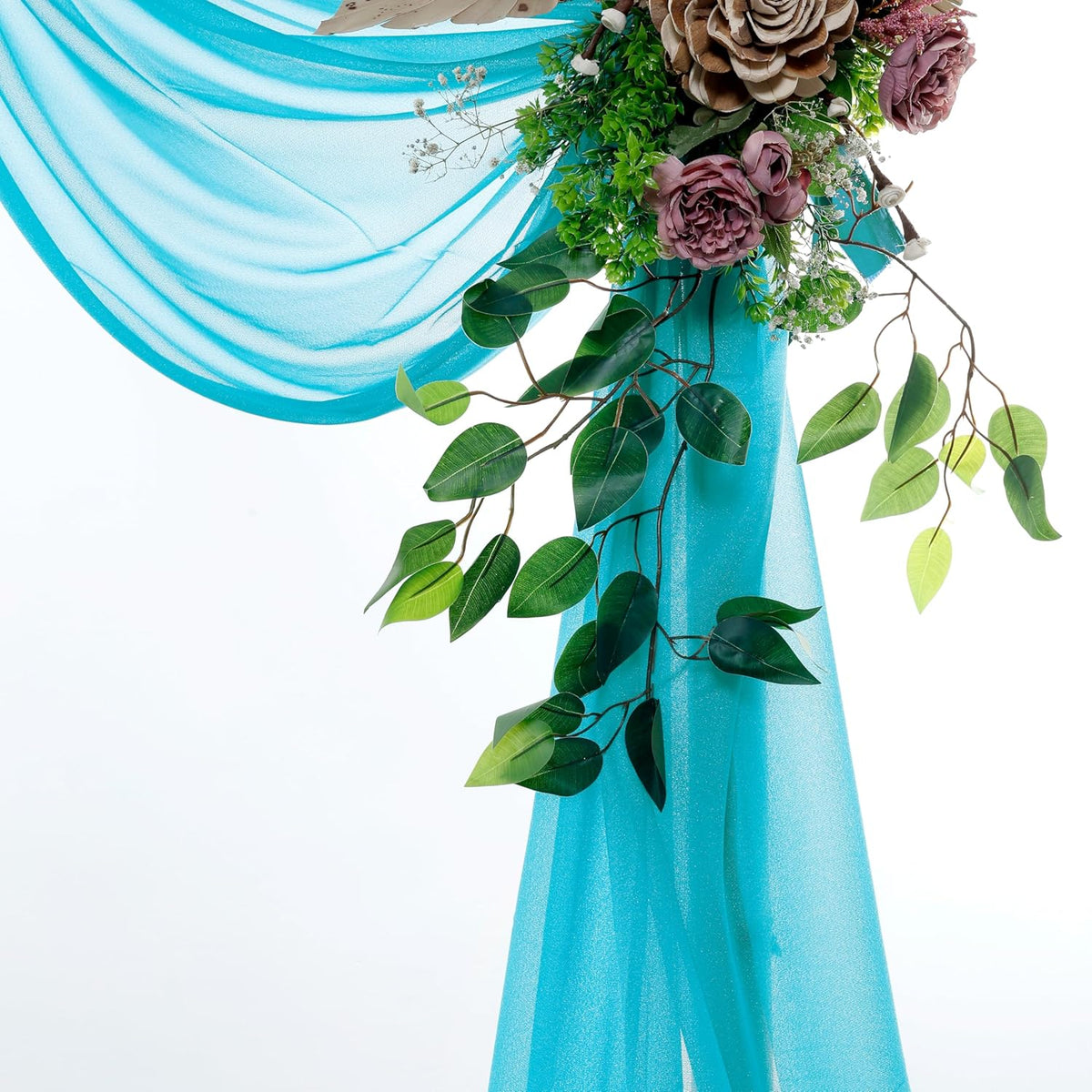 VDS Pack of 1 Panel (30 Inch X 50 Feet) Wedding Arch Draping Fabric Sheer Chiffon Fabric Drapery