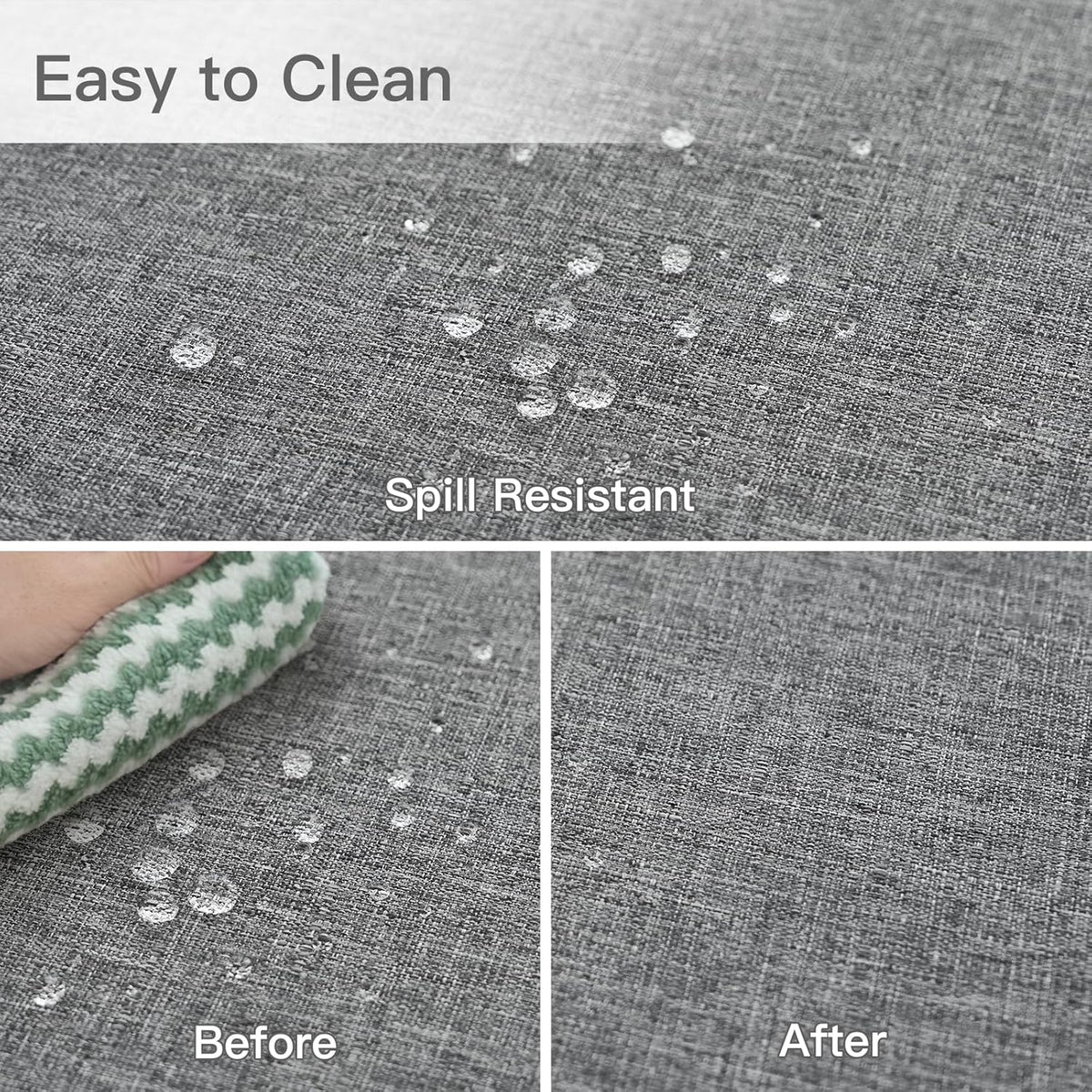 maxmill Rectangular Tablecloth Linen Texture Stain Proof Waterproof Wrinkle Free Spillproof