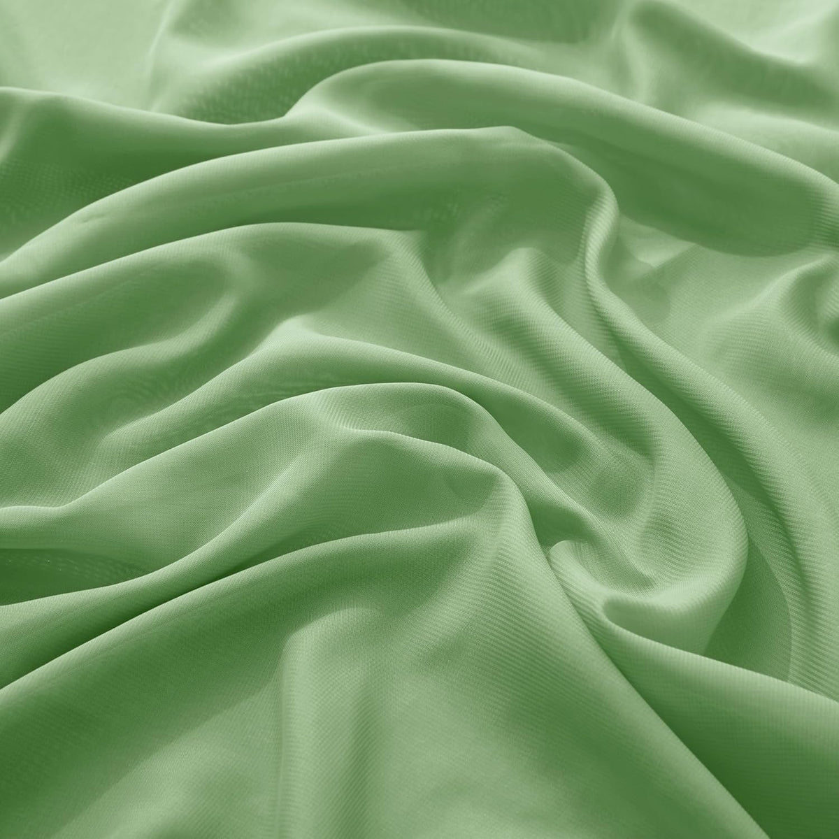VACVELT Wedding Arch Draping Fabric Sage Green Chiffon, 2 Panels Sheer Drapes 30 Inch x 20ft