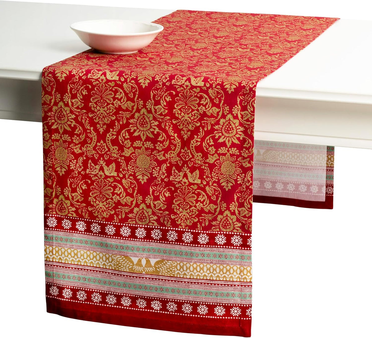 Maison d' Hermine Table Runner 100% Cotton Single Layer Table Runners 108 inches Long Decorative