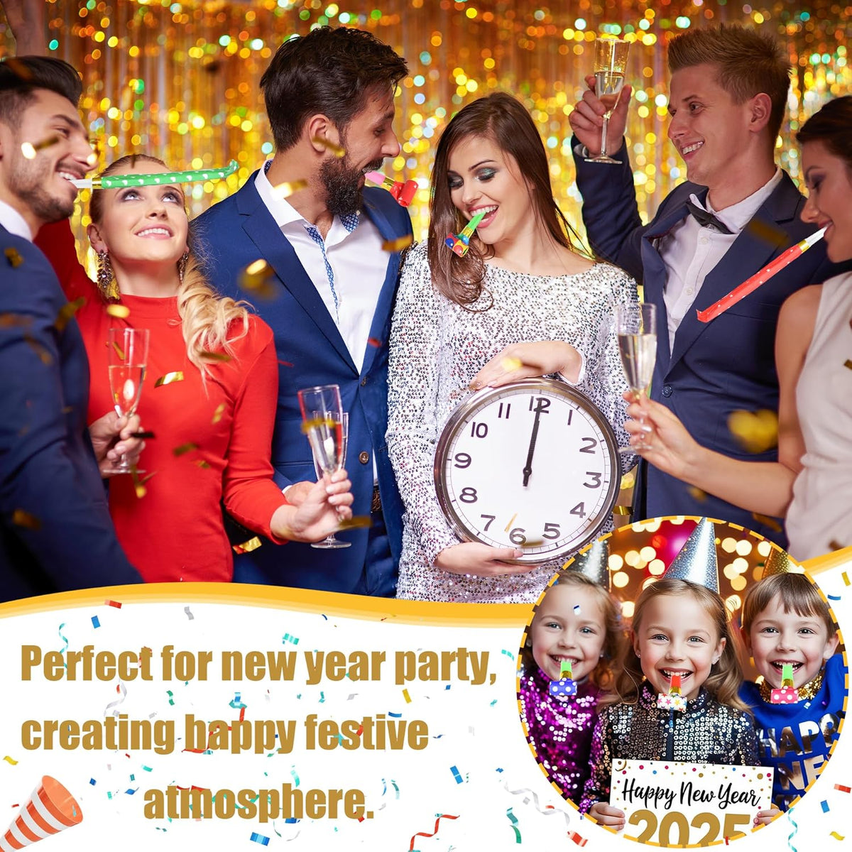 24 Pcs Party Blower Colorful Blowouts Noisemakers Birthday Blowouts Whistles for Party