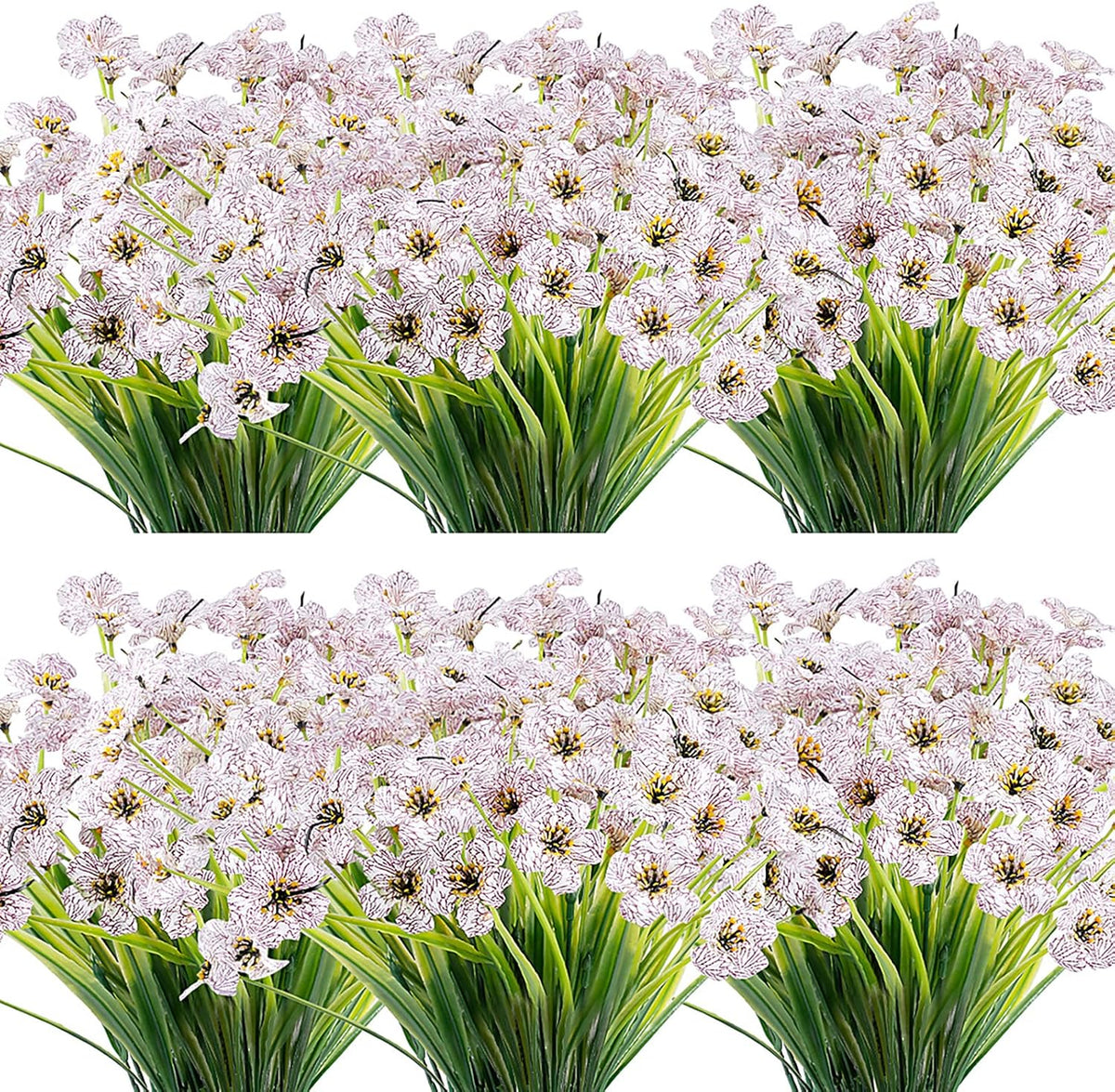 20 Bundles Artificial Flowers Outdoor UV Resistant Fake Flowers No Fade Faux Plastic Plants Garden