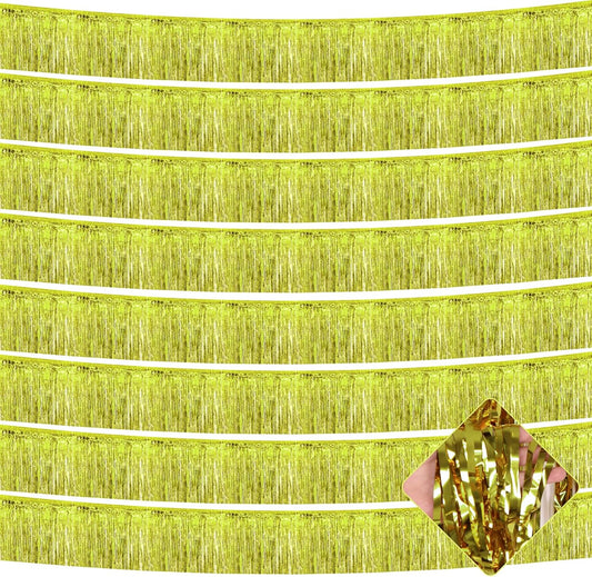 10 Pack 10 Feet Foil Fringe Garland Metallic Tinsel Streamers Banner Wall Hanging Curtain Backdrop