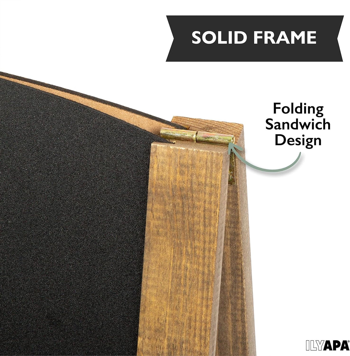 Ilyapa A-Frame Chalkboard Sidewalk Sign - Rounded Top Folding Standing Sandwich Sign for