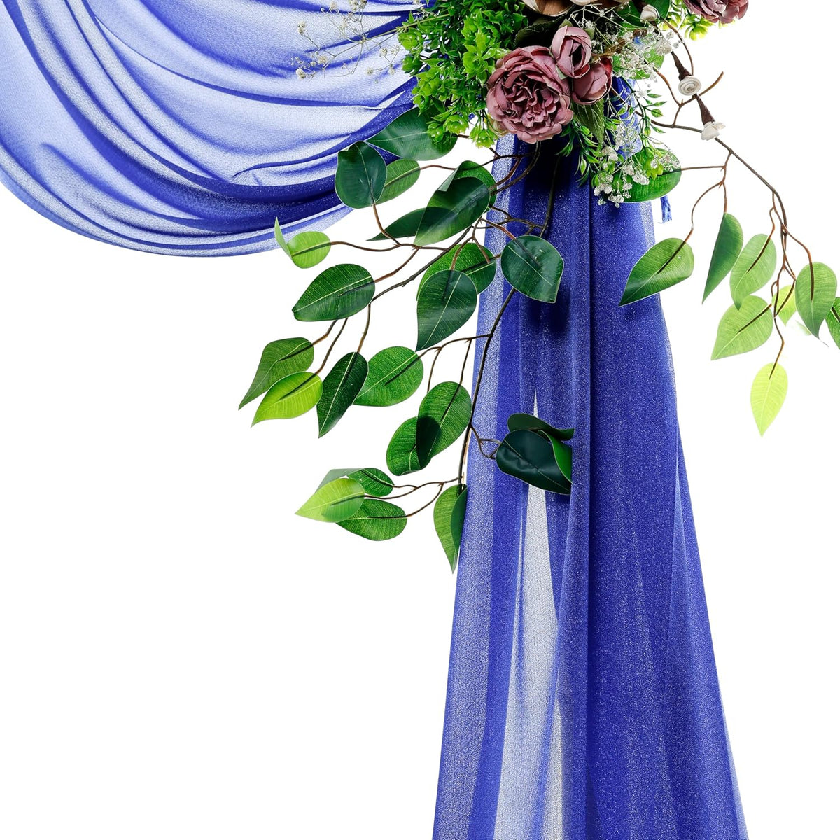 VDS Pack of 2 Panel (30 Inch X 40 Feet) Wedding Arch Draping Fabric Sheer Chiffon Fabric Drapery