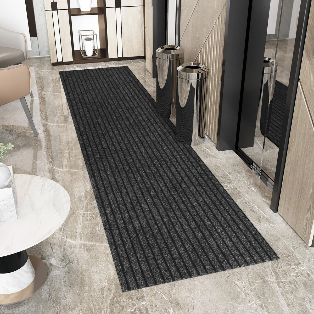Ottomanson 2'7" x 49' Hallway Runner with Scraper Pile - Extra Durable Non-Slip Rug Mat for Indoor
