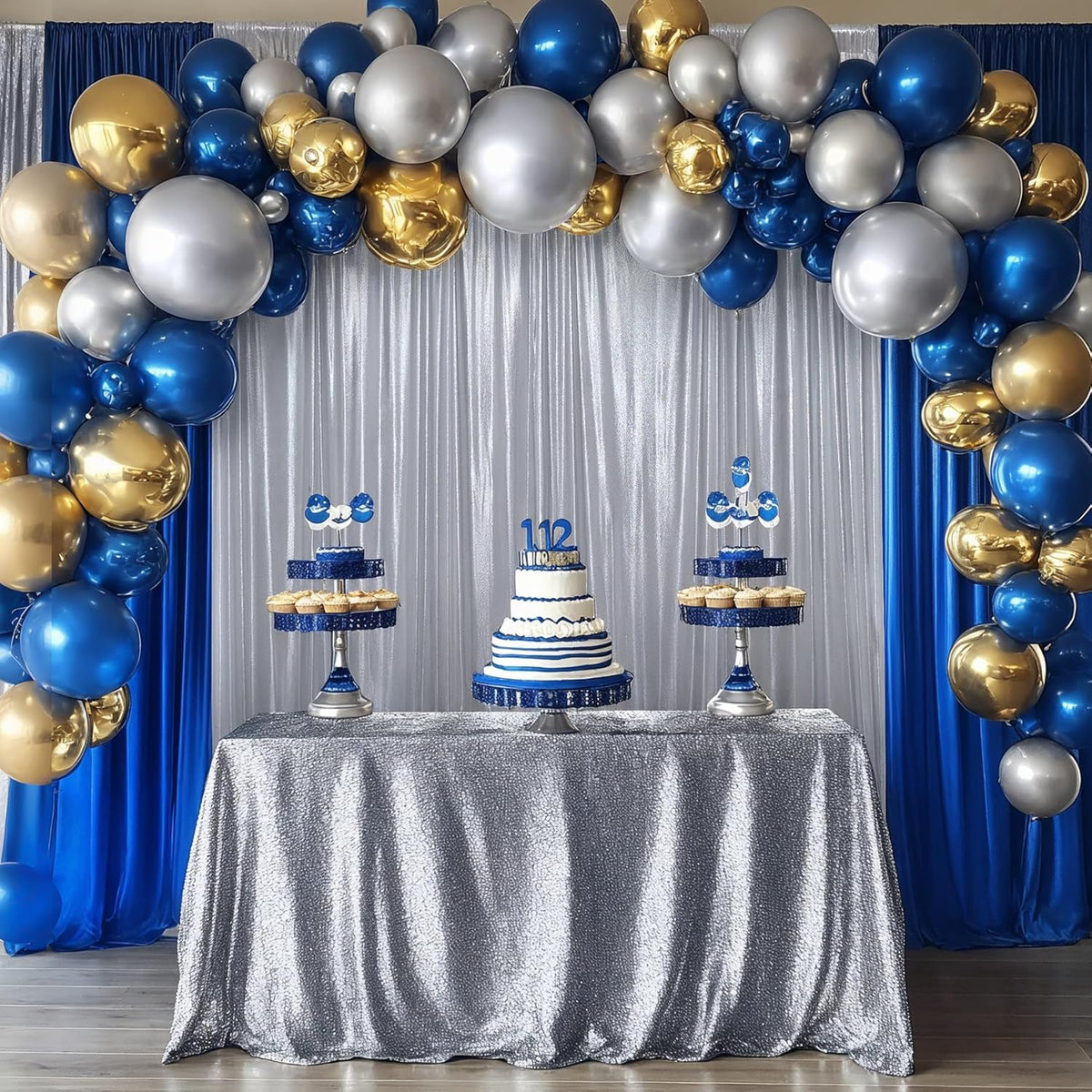 20ftx10ft Silver Sequin Backdrop Curtain for Parties, Wrinkle Free 4 Panels 5x10FT Glitter Photo