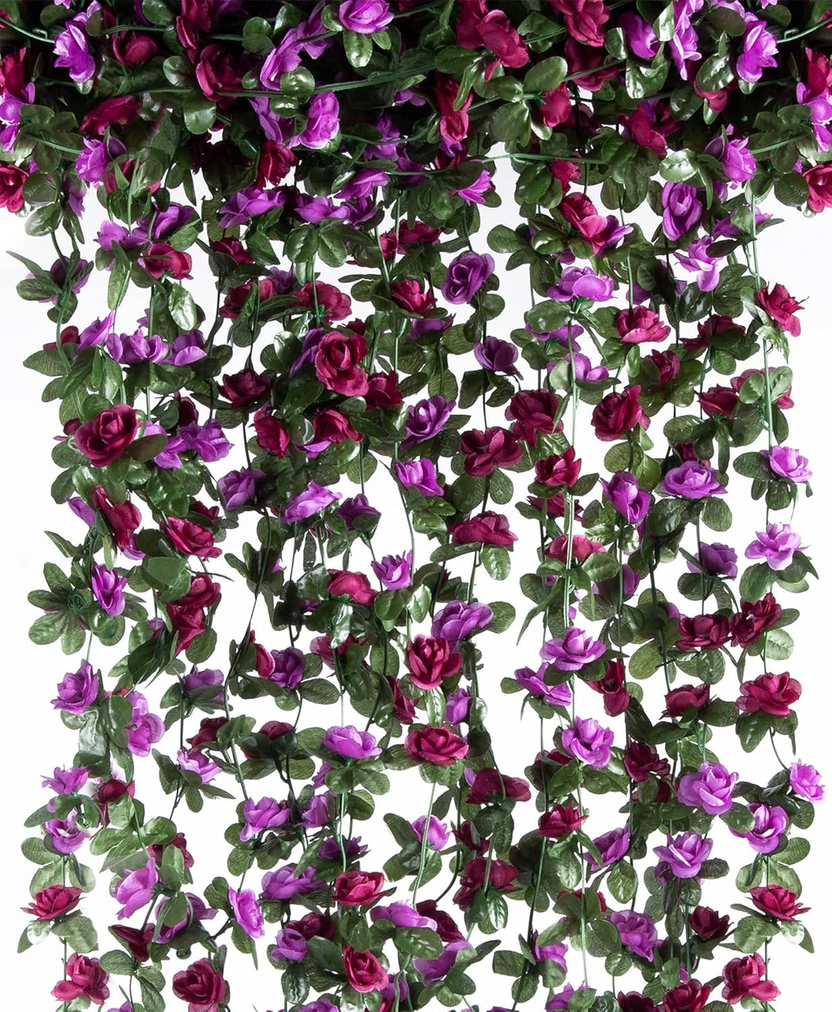 6 Pcs x 8.2 ft Flower Garland Artificial Rose Vine Flowers with Green Leaves Hanging Fake Roses