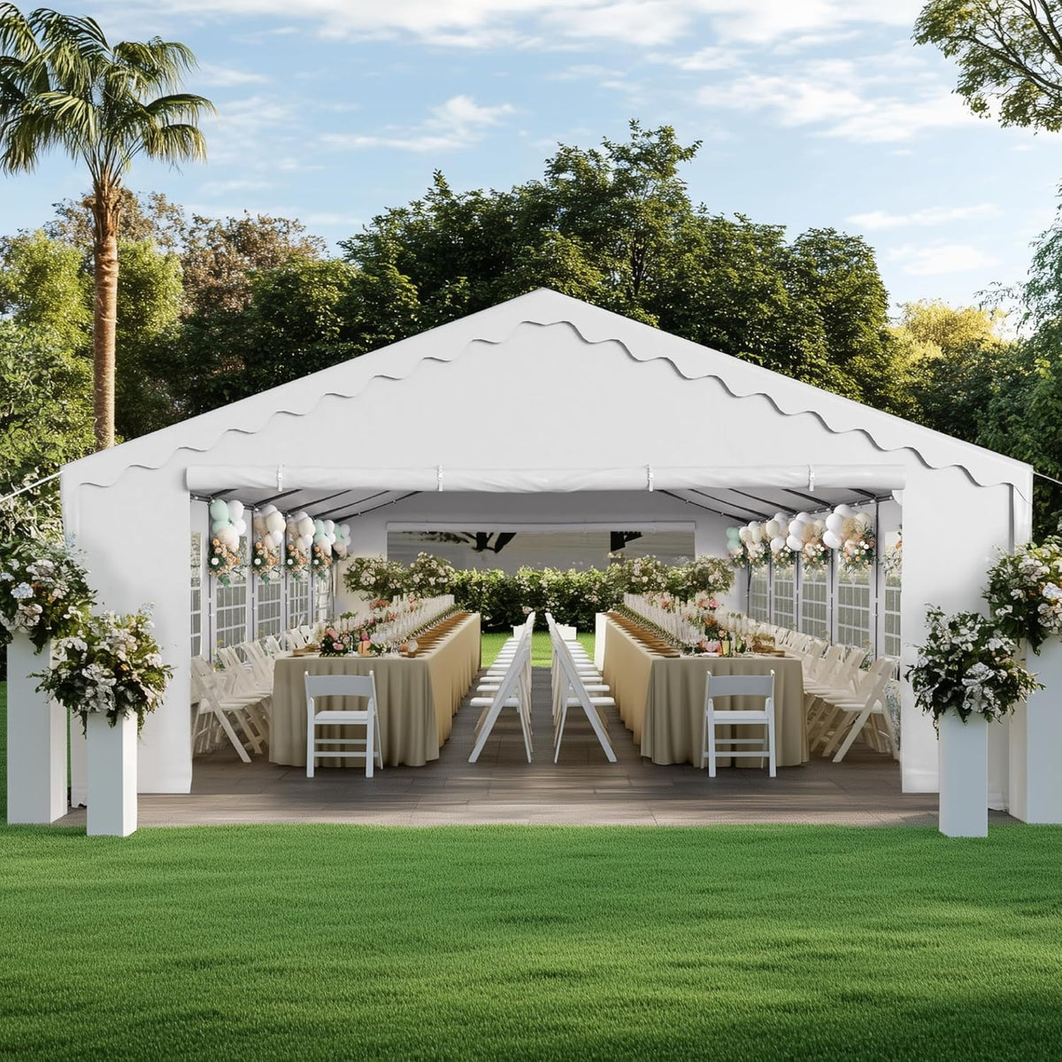 PHI VILLA 40'x20' Outdoor Heavy Duty Party Tent Large Commercial Canopy Wedding Event Shelter with
