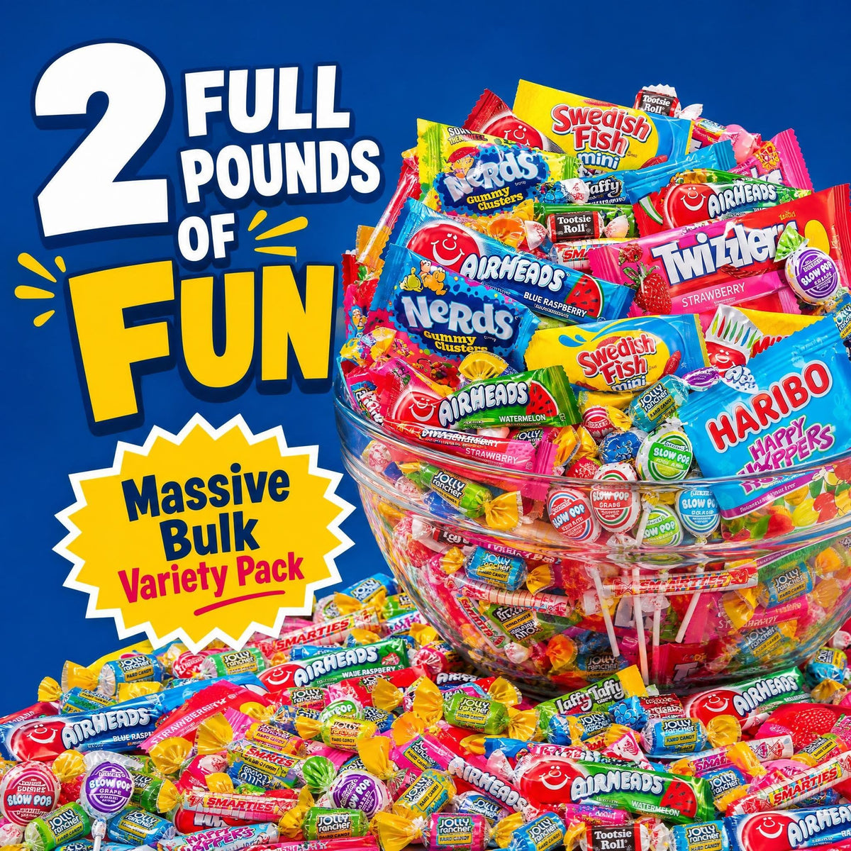Bulk Candy Variety Pack - 2 lb Candy - CandyBulk Individually Wrapped Candies - Candies - Pinata