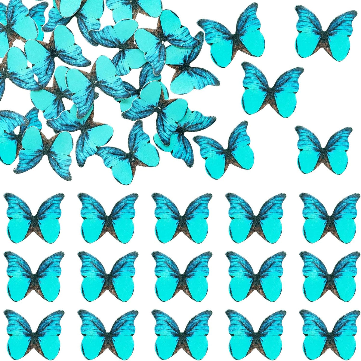 Ephlyn 48Pcs Edible Butterfly Cupcake Toppers Cute 3D Butterfly Cake Picks for Butterfly Theme Baby
