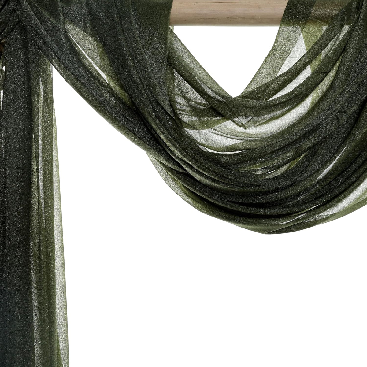 VDS Pack of 4 Panel (30 Inch X 20 Feet) Wedding Arch Draping Fabric Sheer Chiffon Fabric Drapery