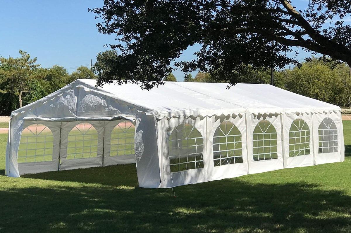 DELTA 32'x20' Budget PE Party Tent + (3) Long Storage Bags,Tents for Parties, Large Canopy Carpas