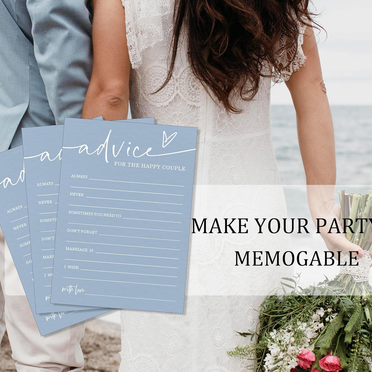 Wedding Advice Cards - Bdvice and Wishes for the Newlyweds Mr and Mrs Bride & Groom Perfect for