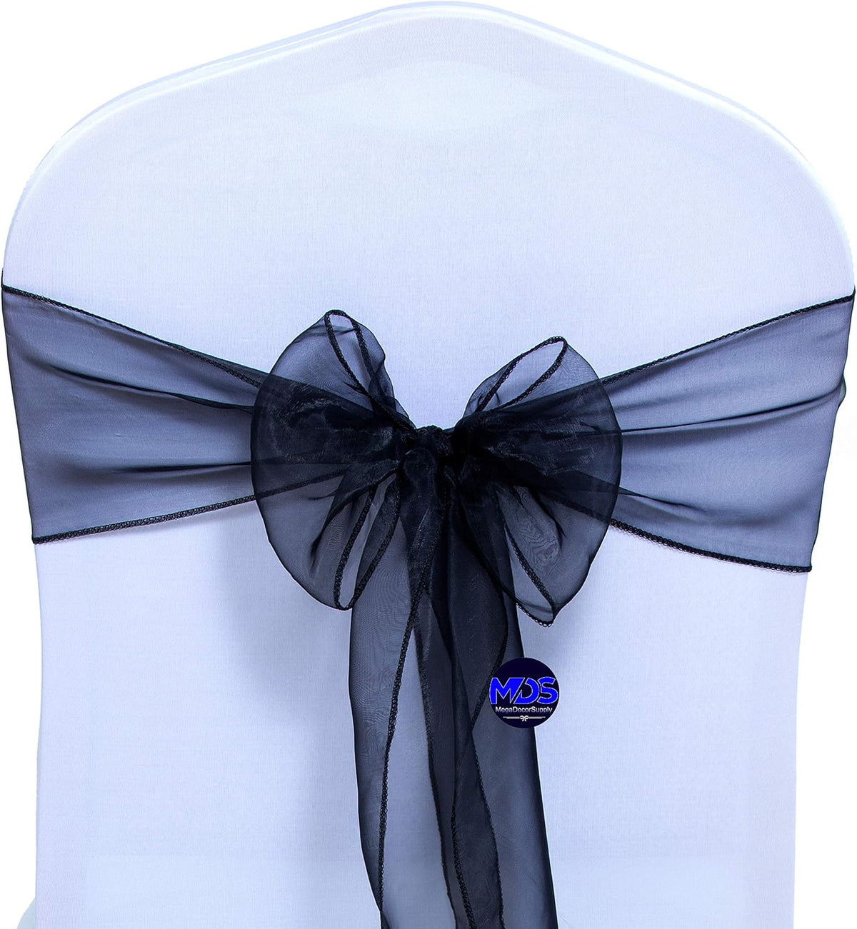 MDS Pack of 100 PCS Organza Chair Sashes Wider Dining Chair Bows Ribbon Tie Back for Wedding Party