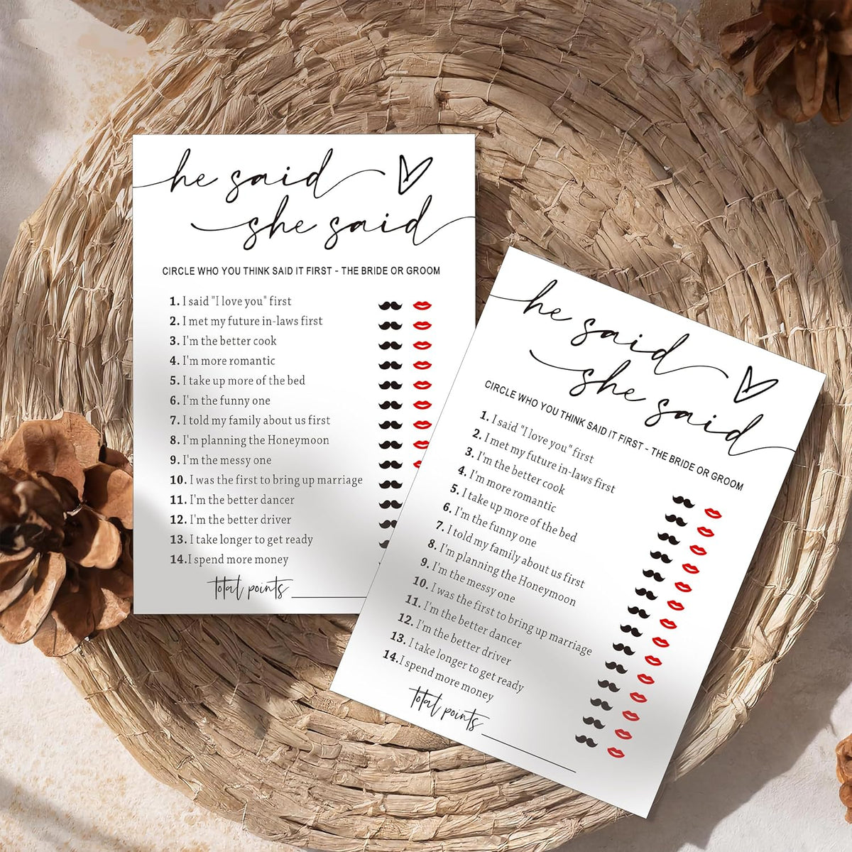 Fun Bridal Shower Games Set 25 Weddin Games Cards He Said She Said with Fun Bride and Groom Trivia