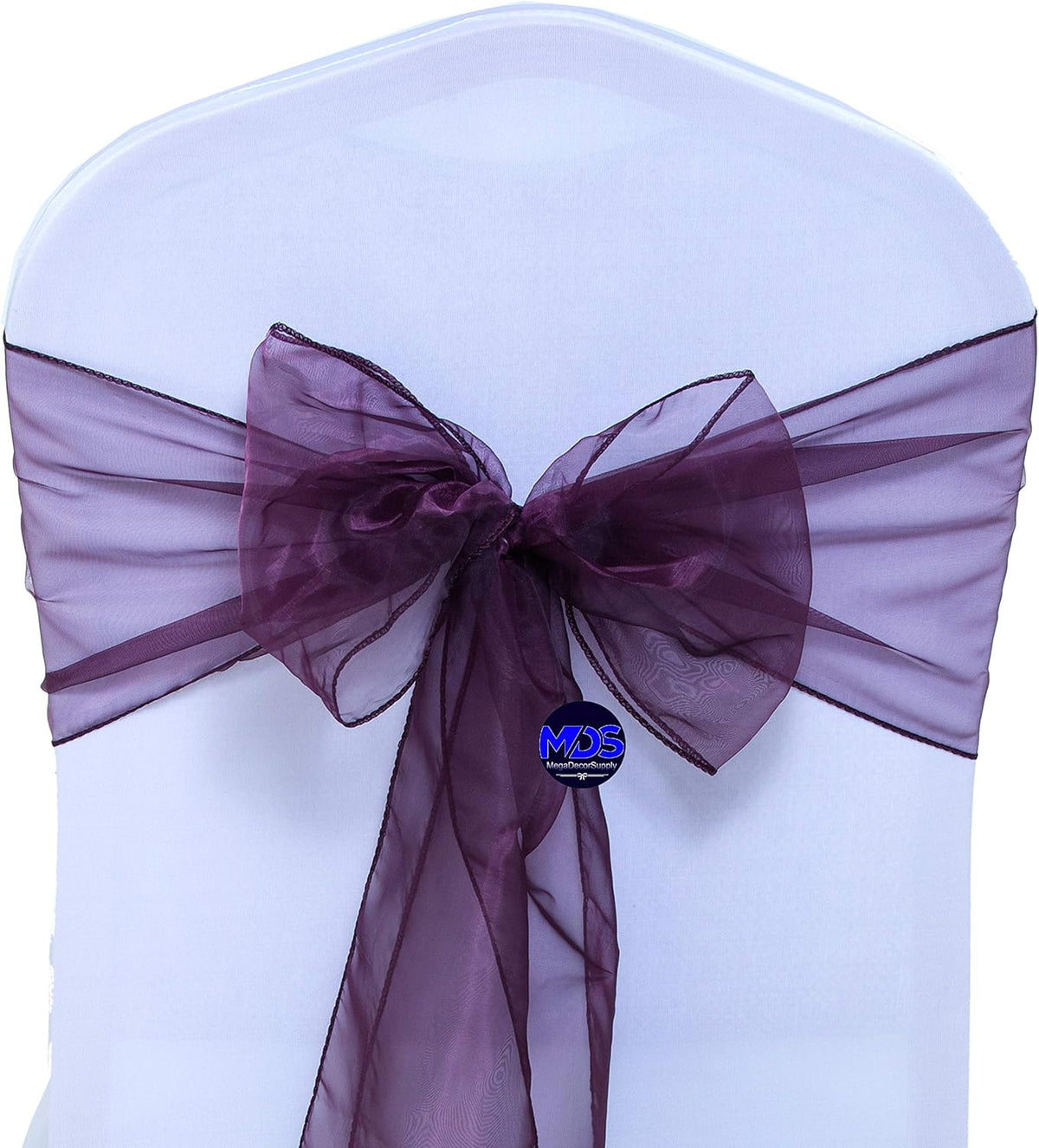 MDS Pack of 300 PCS Organza Chair Sashes Wider Dining Chair Bows Ribbon Tie Back for Wedding Party