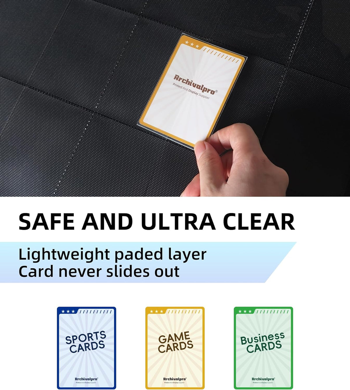 20 Pockets Premium Card Binder 1280 Cards Trading Card Binders Side Load Card Storage Display