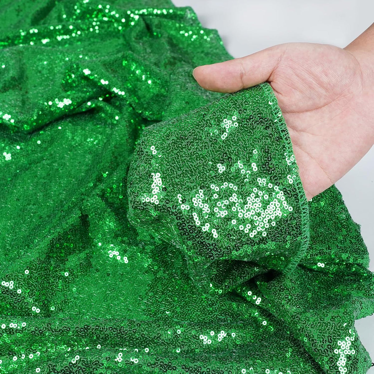 Poise3EHome Green Sequin Backdrop, 6FT x 8FT Green Sequin Photography Backdrop Curtain for St.