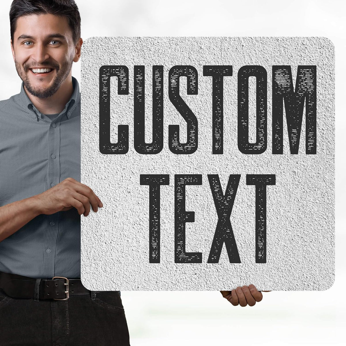 Custom Sign, Custom Street Sign, 11 Font Colors, 13 Font Styles, 4 Hole Options, 22 Sizes, 24x24
