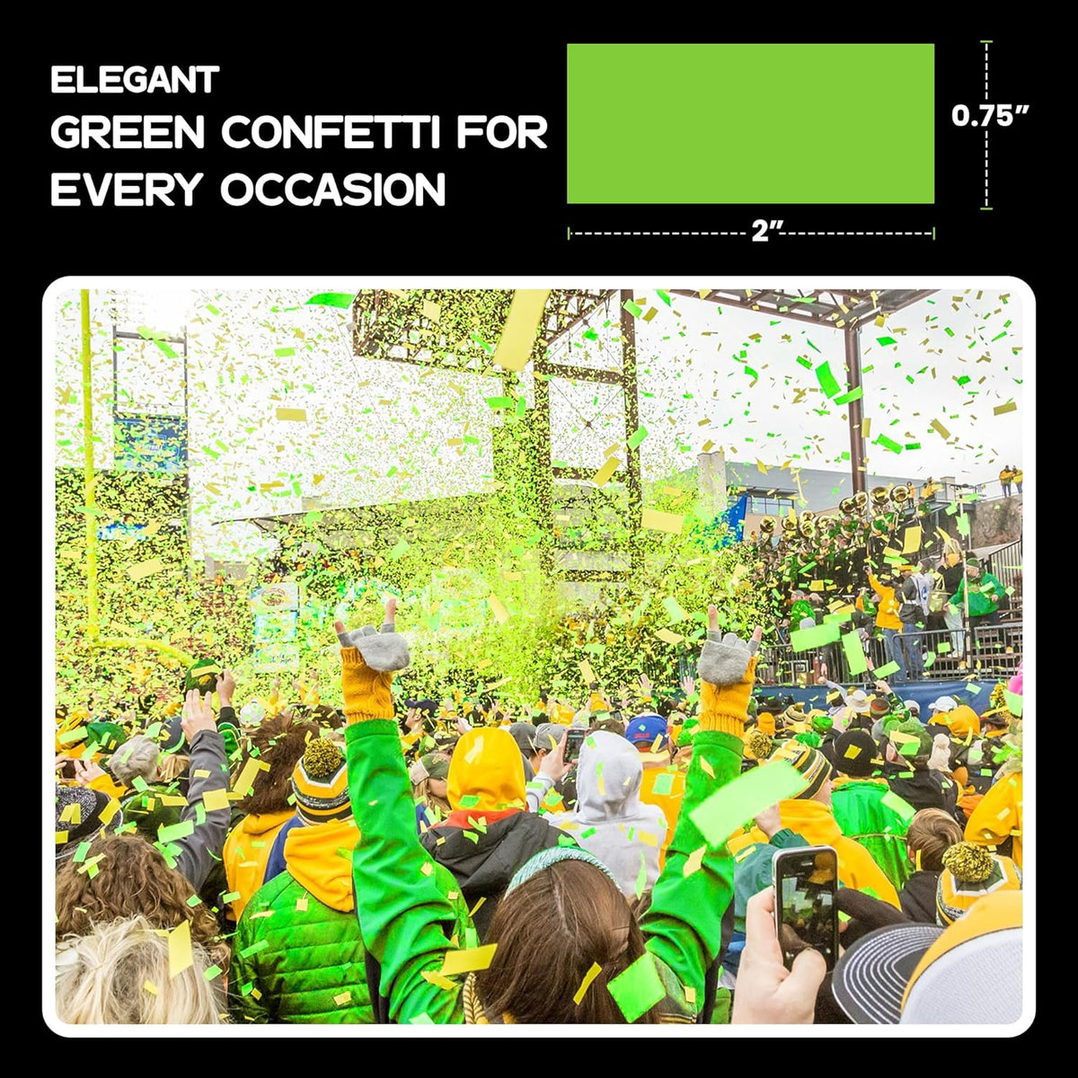 Rectangular Biodegradable Confetti – light Green Fluttering Tissue Paper Confetti for Cannon and