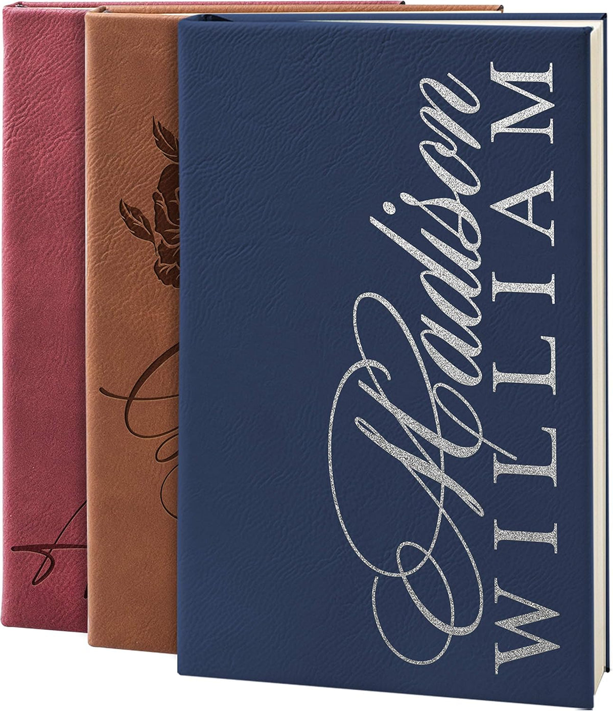 Personal Leather Journal Notebooks | 12 Design, 9 Color - Blue | Journal for Women, Men - Custom