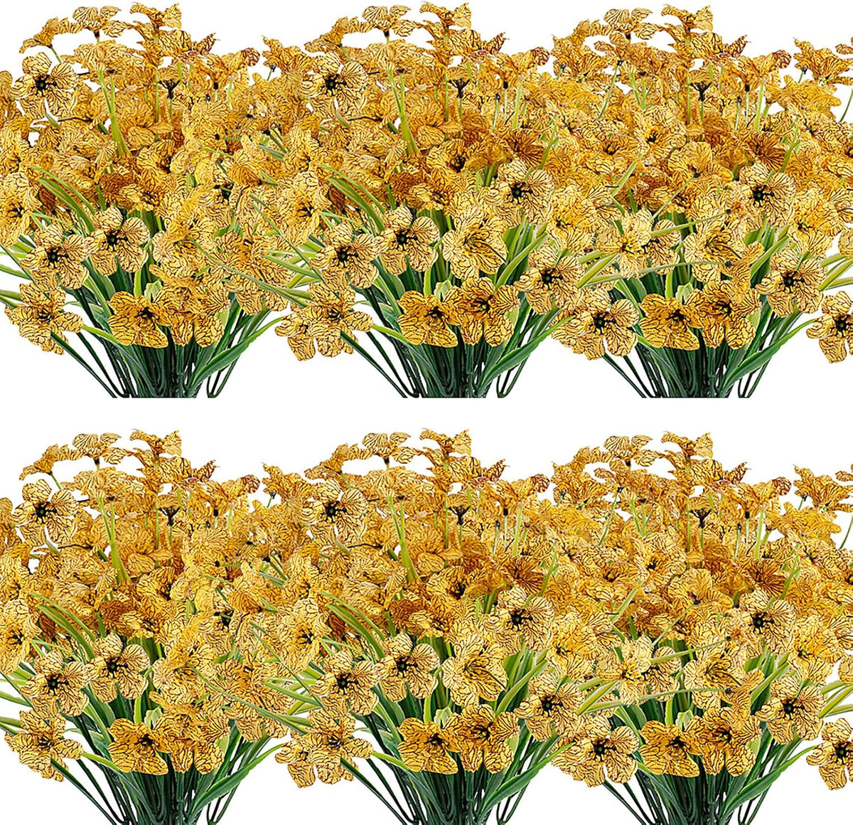 20 Bundles Artificial Flowers Outdoor UV Resistant Fake Flowers No Fade Faux Plastic Plants Garden