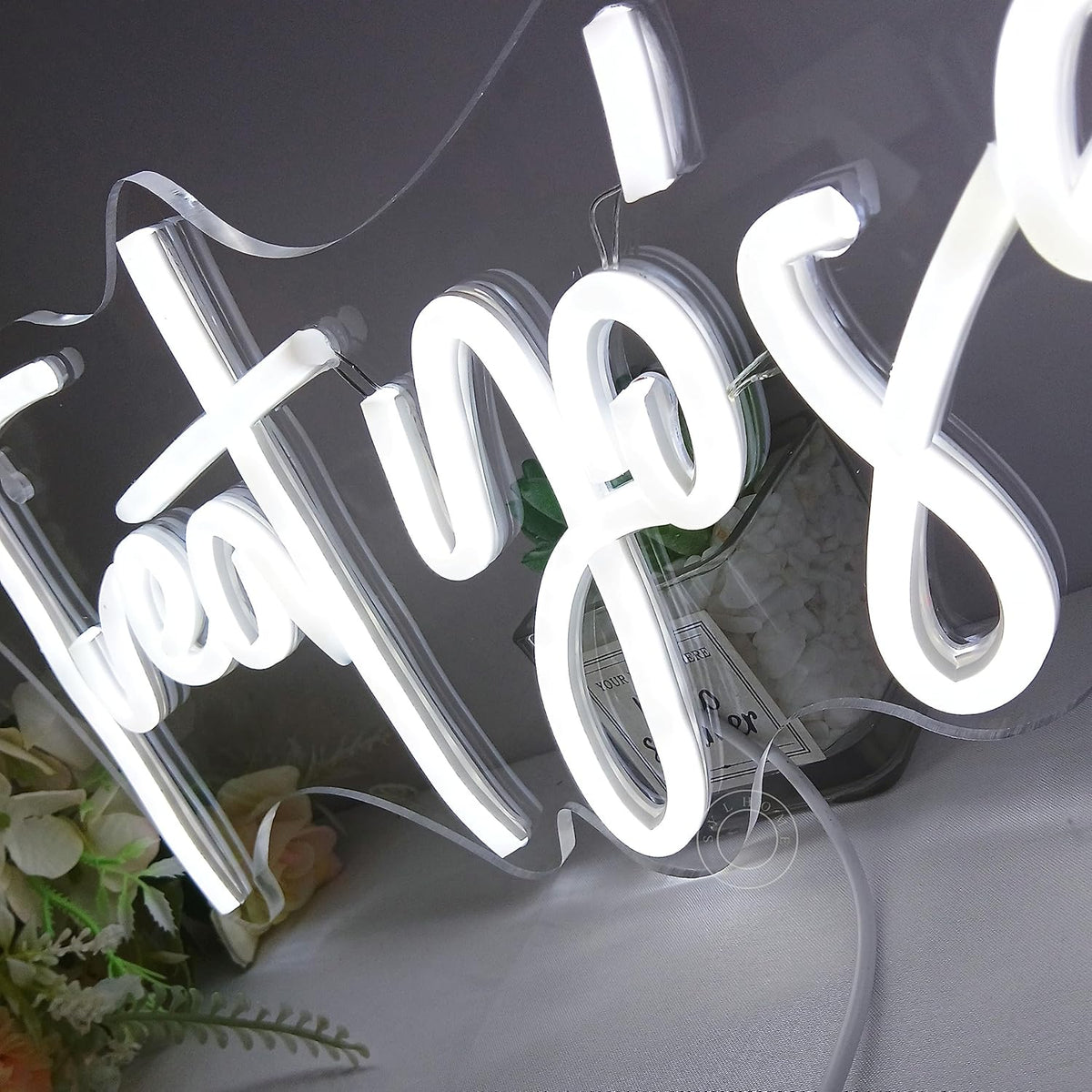 SYLHOME Treat Yourself Led Neon Light Sign Bedroom Kids Room Living Room Art Wall Decor Sign Home