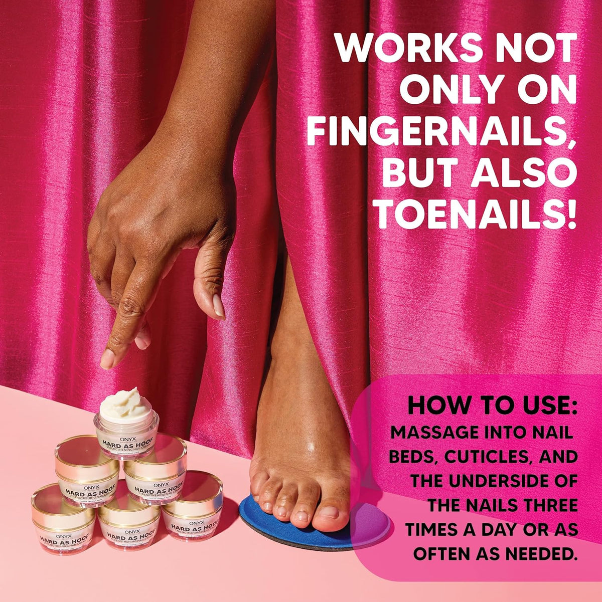 Onyx Professional Hard as Hoof Nail Strengthening Cream, Coconut Scent - Nail Growth and