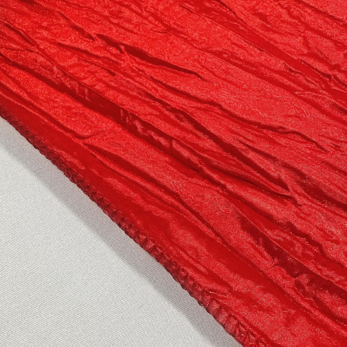 YOUR CHAIR COVERS - 90 x 132 inch Rectangular Crinkle Taffeta Tablecloth - Red, Rectangle Table
