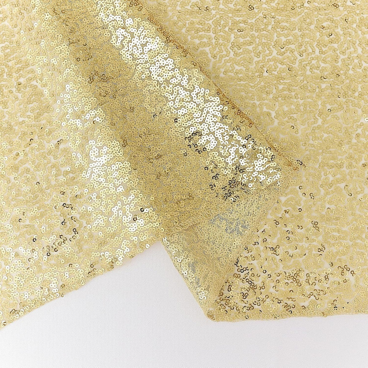 2 Packs 12 x 72 inches Sequin Table Runner, Gold Glitter Table Runner for Birthday Party Supplies
