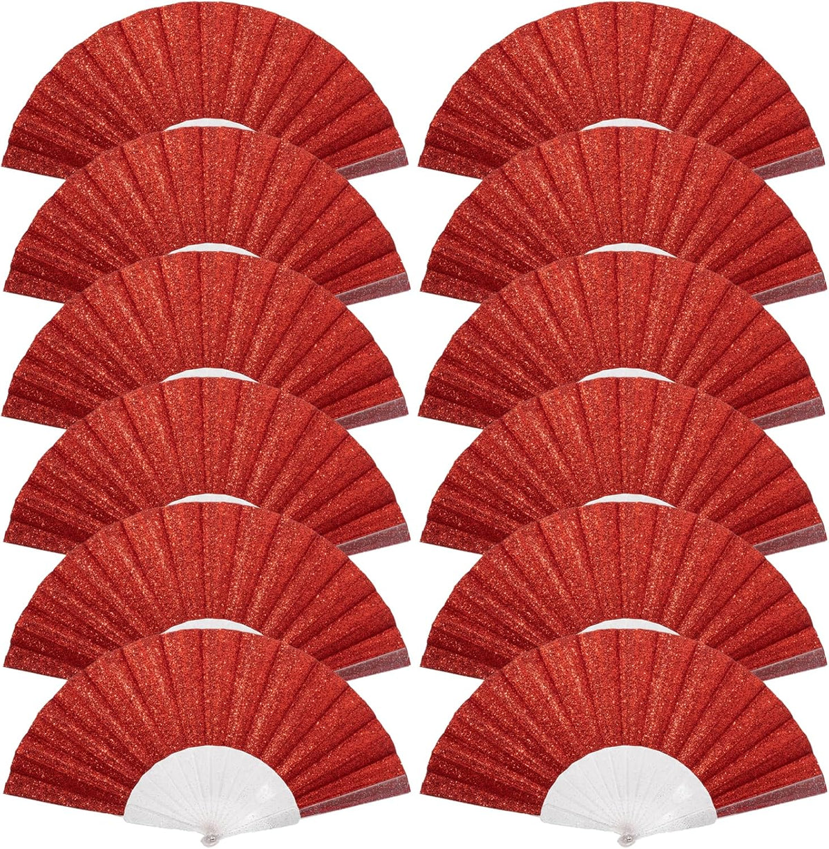 12 Pack Handheld Fan,Folding Hand Glitter Fan with Shining Transparent Fan Rib – Ideal for Wedding