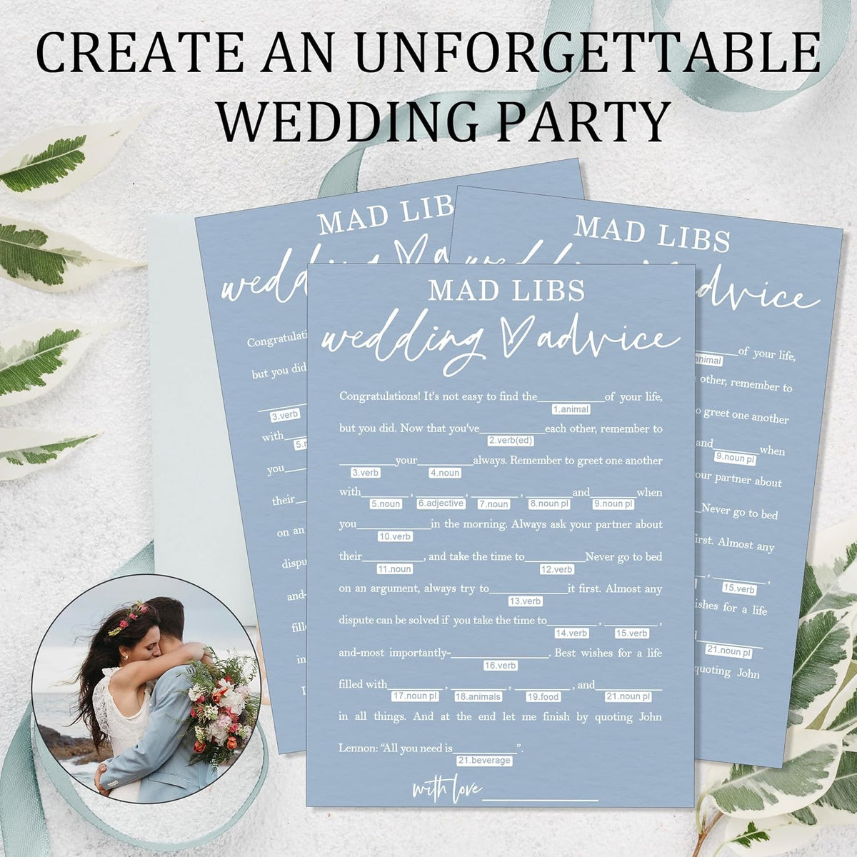 Wedding Advice Cards - Bdvice and Wishes for the Newlyweds Mr and Mrs Bride & Groom Perfect for