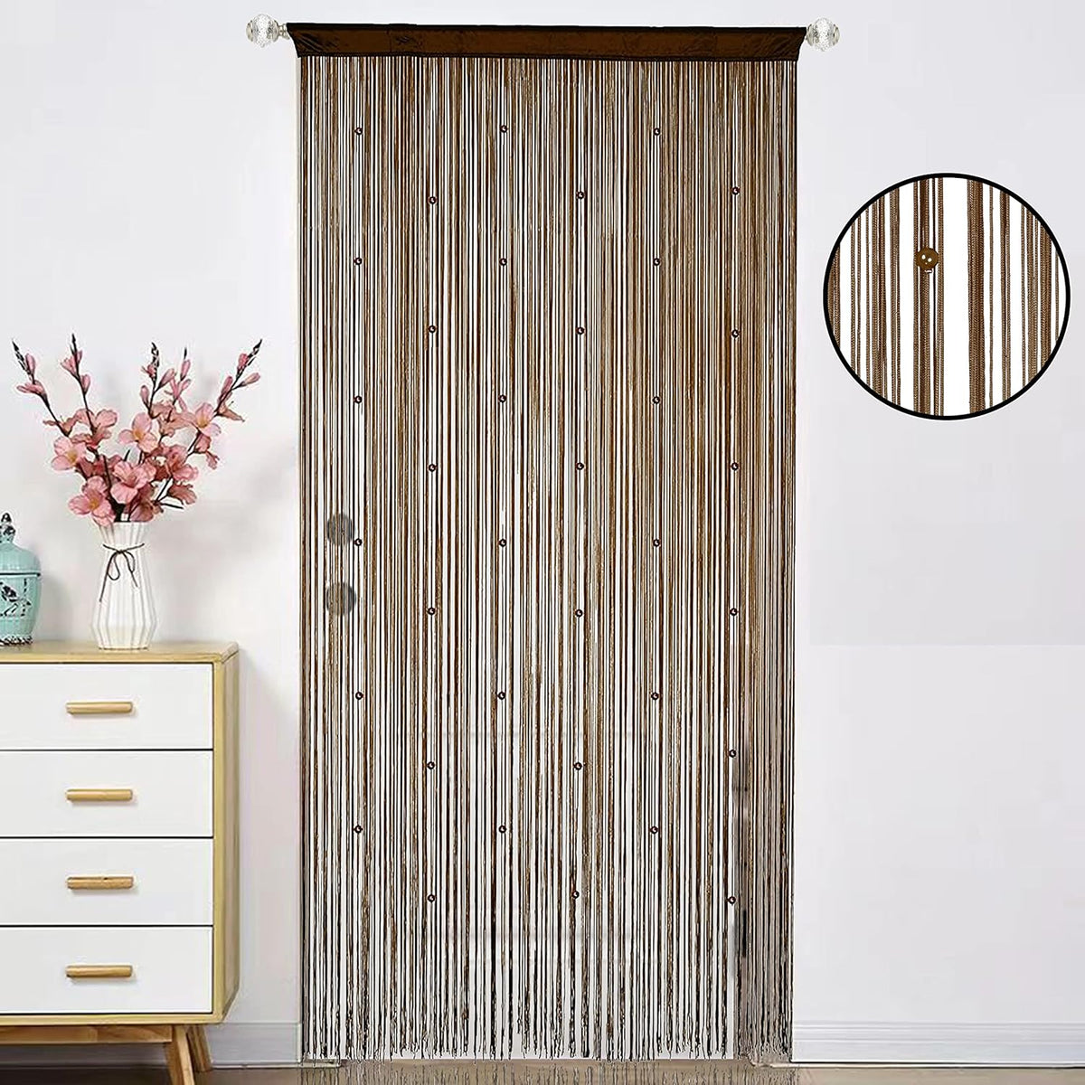 Beaded Doorway Curtain Door Beads Dense String Curtains Fringe Hippie Perfect for Wall Hanging