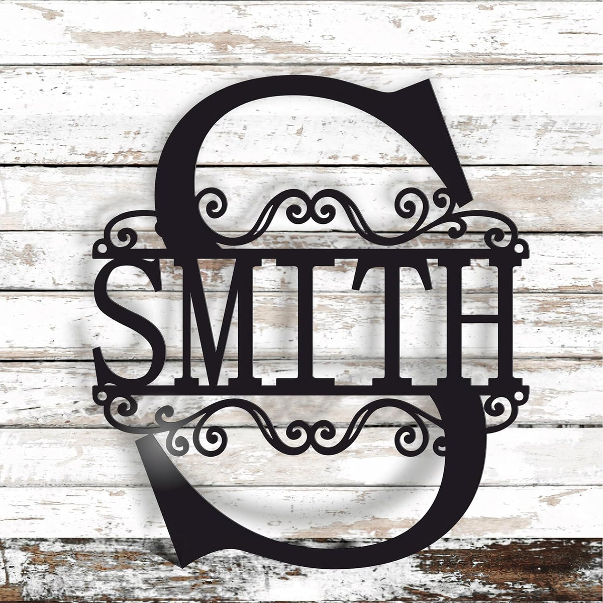 Personalized Metal Name Signs, Split Letter Monogram Wall Decor, Custom Last Name Sign, Family Name