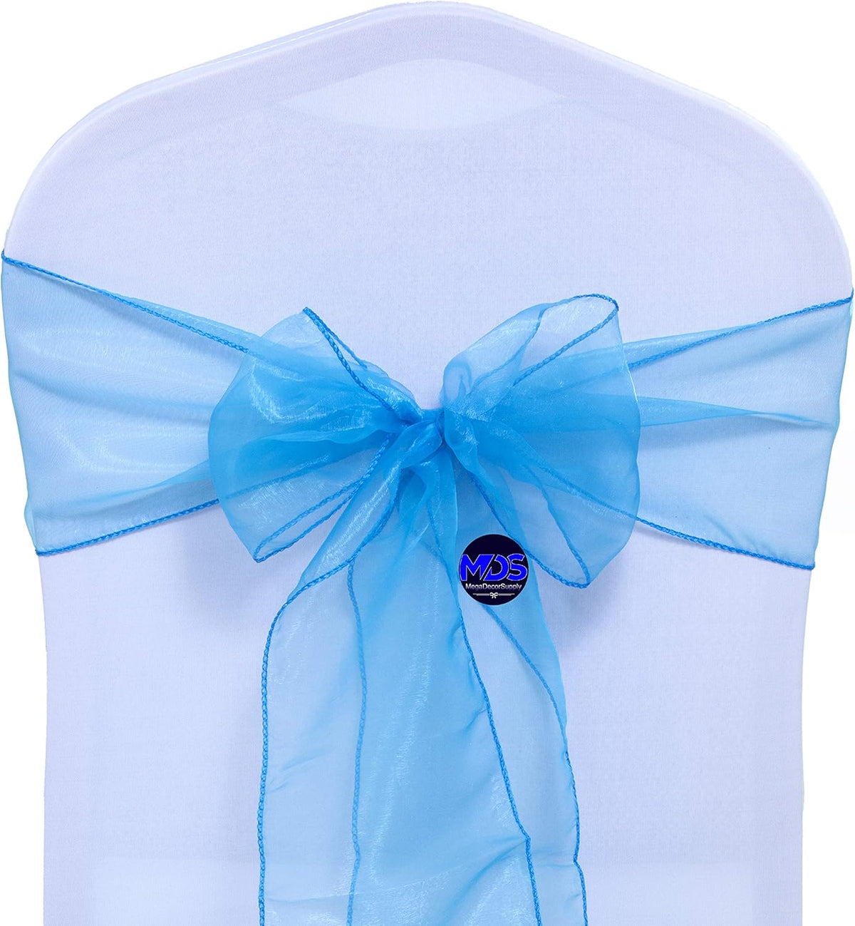 MDS Pack of 125 PCS Organza Chair Sashes Wider Dining Chair Bows Ribbon Tie Back for Wedding Party