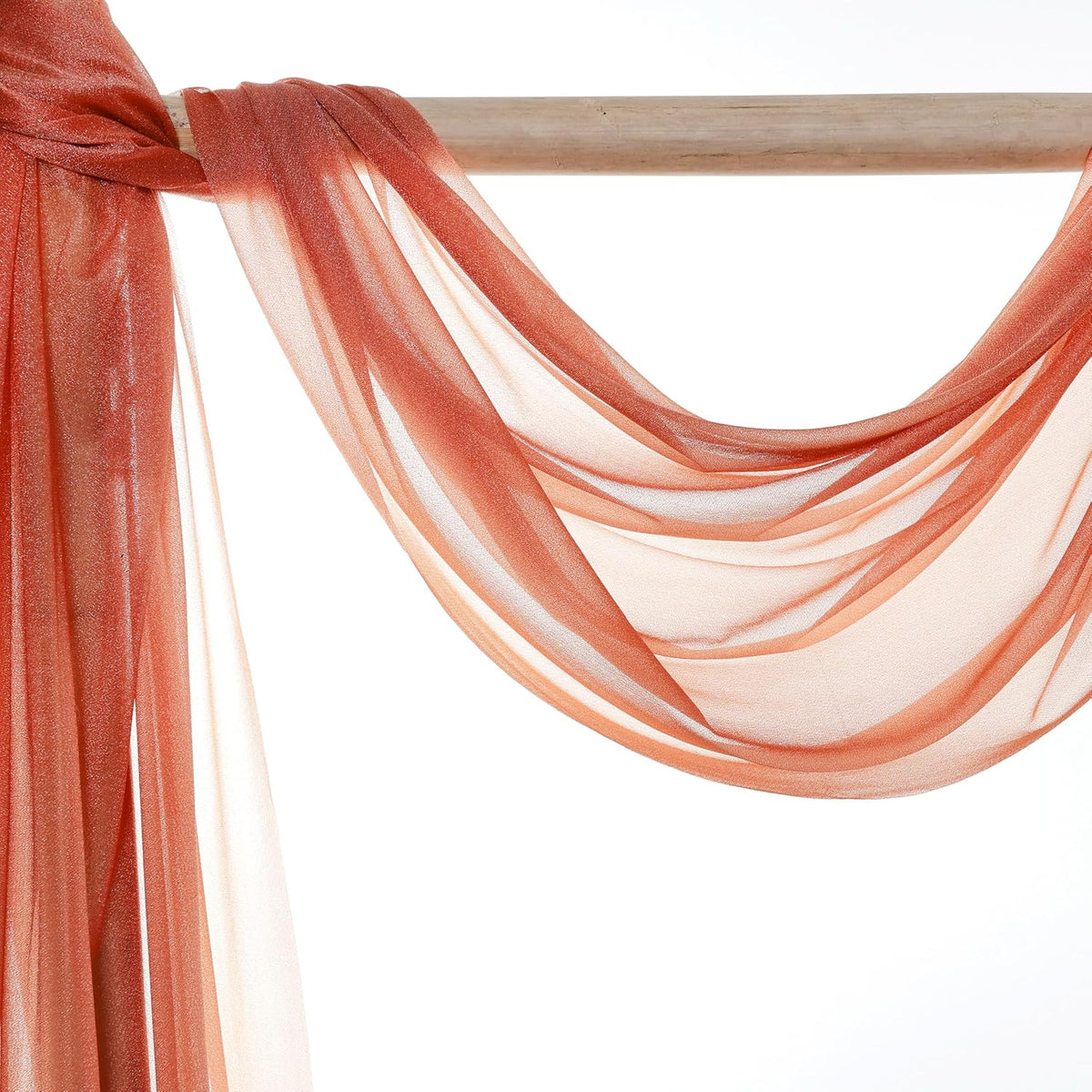VDS Pack of 3 Panel (30 Inch X 20 Feet) Wedding Arch Draping Fabric Sheer Chiffon Fabric Drapery