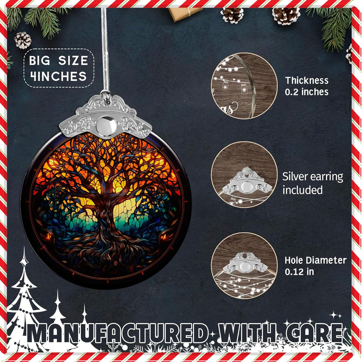 Tree of Life Christmas Ornaments, Christmas Tree Decorations, Holiday Decoration, White Elephant