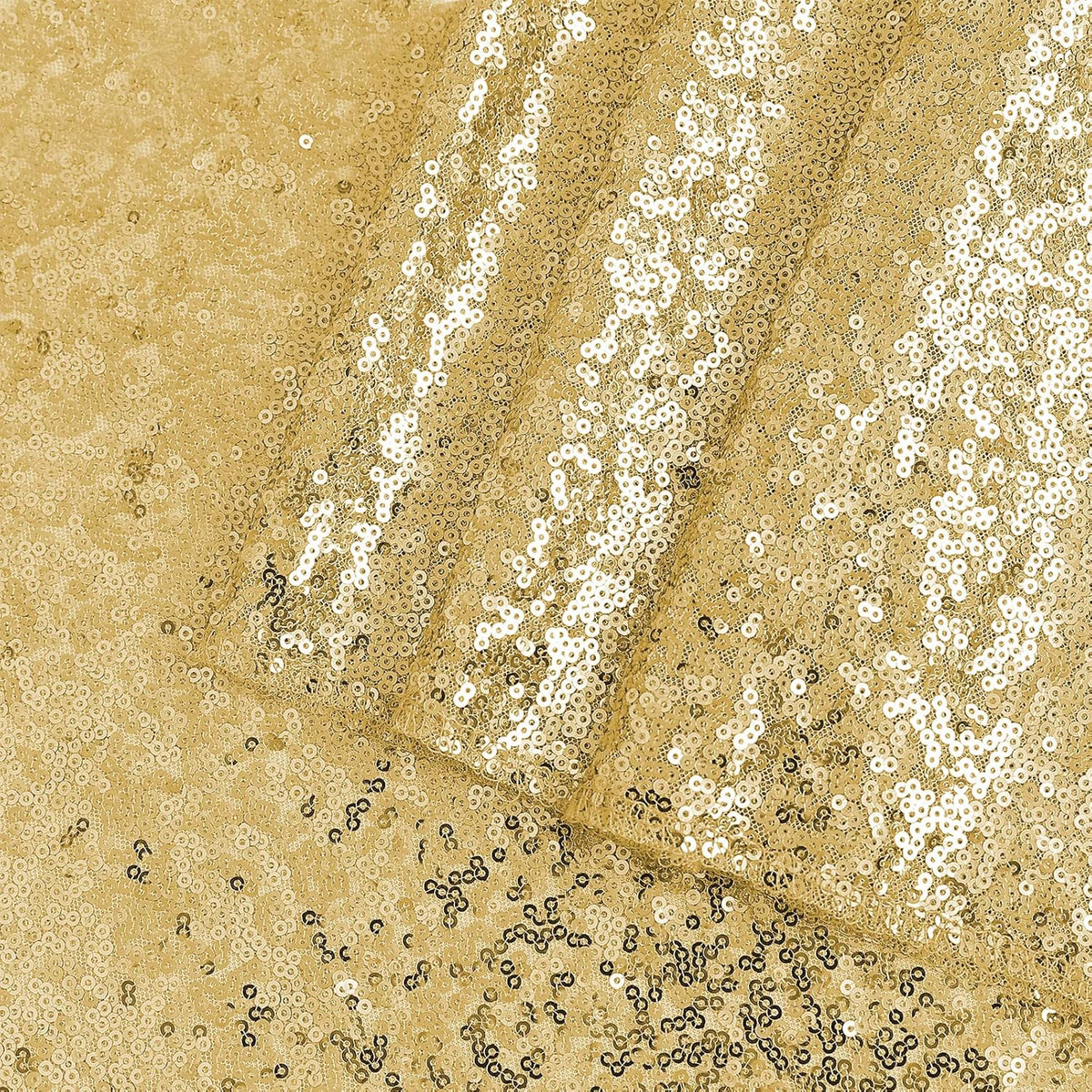 OQSQ Gold Sequin Tablecloth 50x80 inch, Glitter Drape Table Cloth, Sparkle Sequence Table Overlays