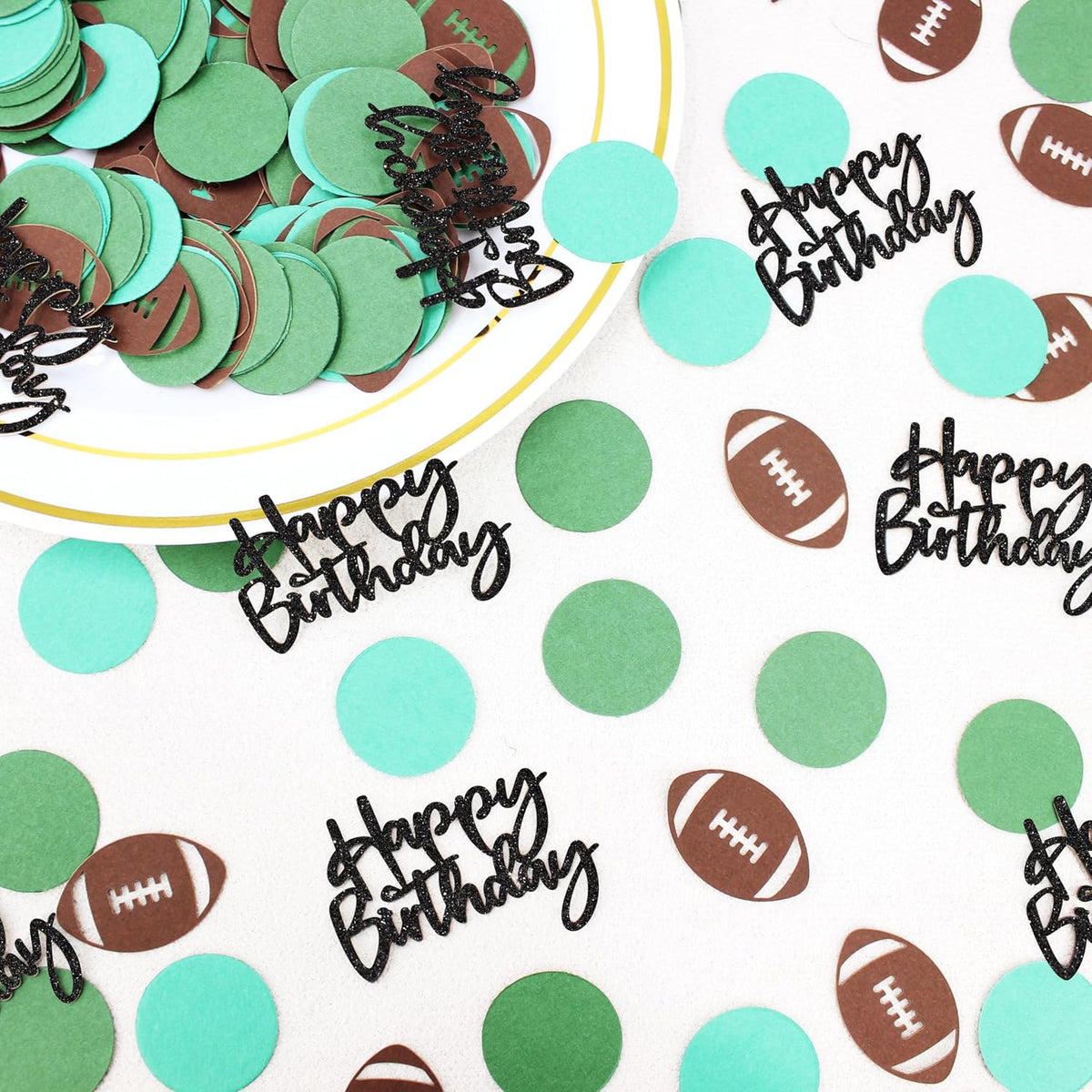 250PC Football Happy Birthday Confetti,Football Birthday Party Decorations,Football Confetti for