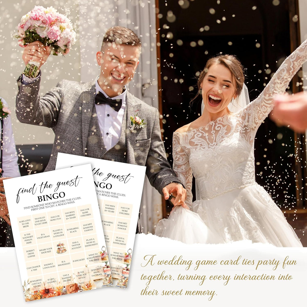 Fall Bridal Shower Games Cards, Find The Guest Bingo, Wedding Bachelorette Party Games, Fall in