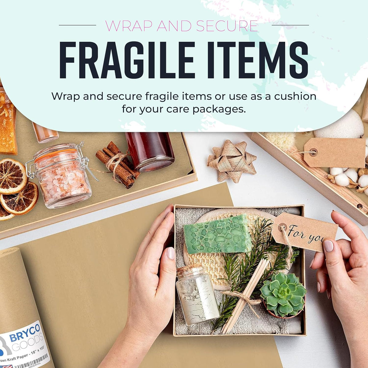 Large Brown Kraft Paper Roll - 36" x 2400" (200’) - Made in USA - Ideal for Gift Wrapping, Packing