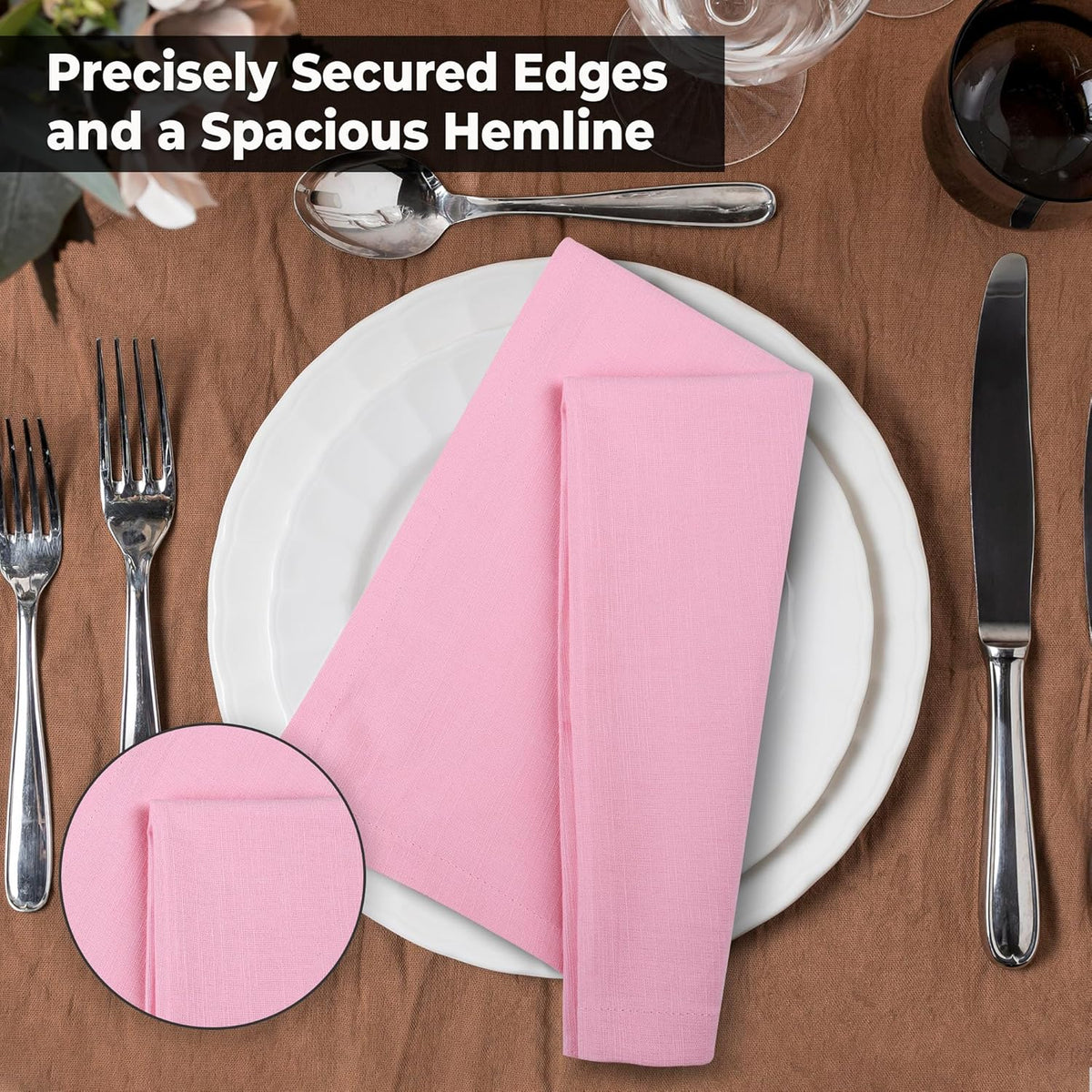 Urban Villa Easter Cloth Napkins 100% Cotton Slub Absorbent Dinner Napkins (Set of 12) Oversized