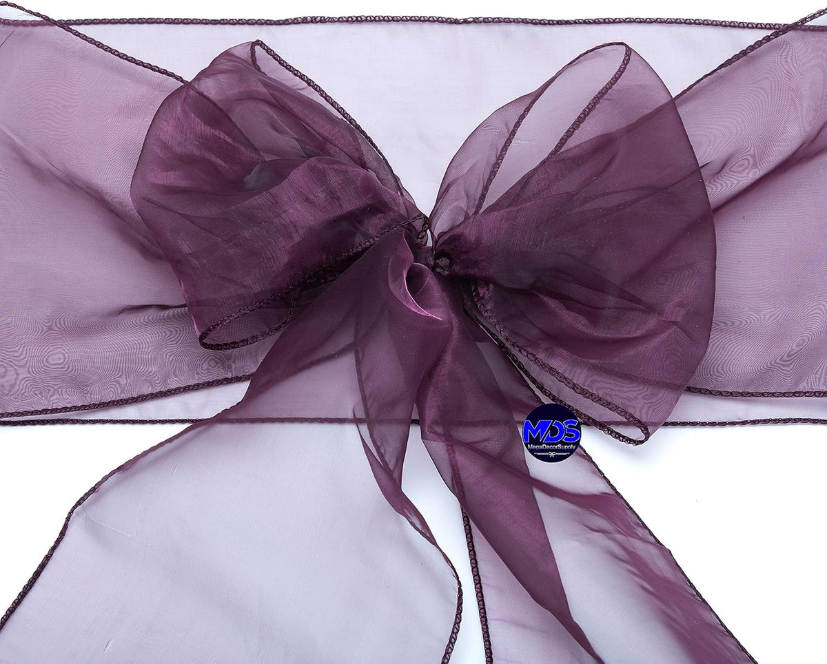 MDS Pack of 75 PCS Organza Chair Sashes Wider Dining Chair Bows Ribbon Tie Back for Wedding Party