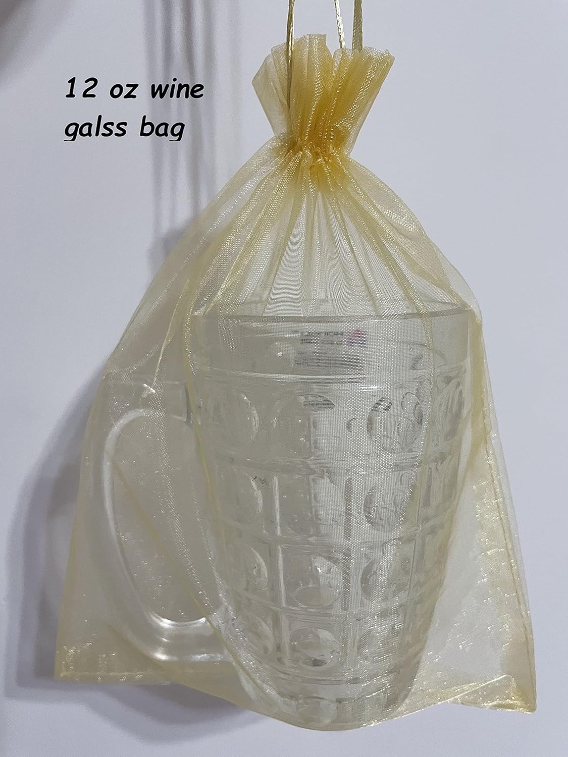 100pcs Gold Organza Gift Bags 6x9 Inch Mesh Drawstring Pouch Jewelry Bags for Wedding, Party